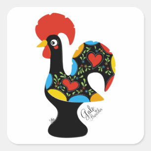 beroemde rooster van Barcelona Nr 09 Vierkante Sticker