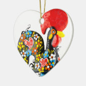beroemde rooster van Barcelos Nr 06 - Floral editi Keramisch Ornament (Links)