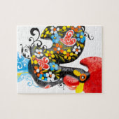 beroemde rooster van Barcelos Nr 06 - Floral editi Legpuzzel (Horizontaal)