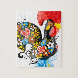 beroemde rooster van Barcelos Nr 06 - Floral editi Legpuzzel