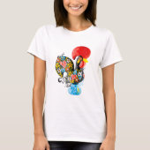 beroemde rooster van Barcelos Nr 06 - Floral editi T-shirt (Voorkant)