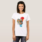beroemde rooster van Barcelos Nr 06 - Floral editi T-shirt (Voorkant volledig)