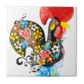 beroemde rooster van Barcelos Nr 06 - Floral editi Tegeltje (Voorkant)