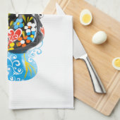 beroemde rooster van Barcelos Nr 06 - Floral editi Theedoek (Quarter Fold)