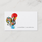 beroemde rooster van Barcelos Nr 06 - Floral editi Visitekaartje (Achterkant)
