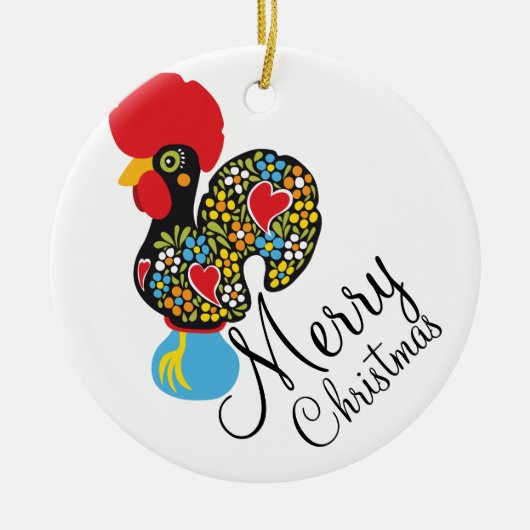 beroemde rooster van Barcelos Nr 06 Kerst Keramisch Ornament (Voorkant)