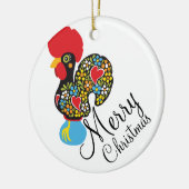 beroemde rooster van Barcelos Nr 06 Kerst Keramisch Ornament (Links)