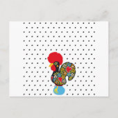 beroemde rooster van Barcelos Nr 06 - Polka Dots Briefkaart (Voorkant)