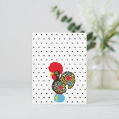 beroemde rooster van Barcelos Nr 06 - Polka Dots Briefkaart (Staand voorkant)