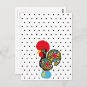 beroemde rooster van Barcelos Nr 06 - Polka Dots Briefkaart (Voorkant / Achterkant)
