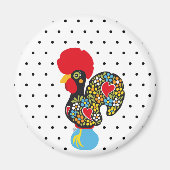 beroemde rooster van Barcelos Nr 06 - Polka Dots Magneet (Voorkant)