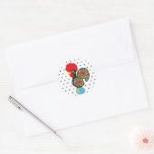 beroemde rooster van Barcelos Nr 06 - Polka Dots Ronde Sticker (Envelop)