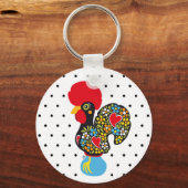 beroemde rooster van Barcelos Nr 06 - Polka Dots Sleutelhanger (Voorkant)