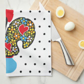 beroemde rooster van Barcelos Nr 06 - Polka Dots Theedoek (Quarter Fold)