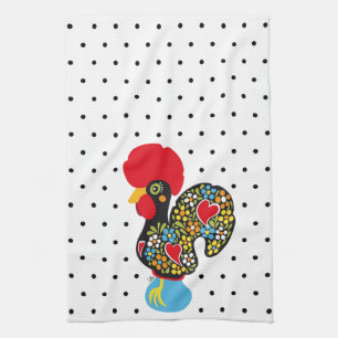 beroemde rooster van Barcelos Nr 06 - Polka Dots Theedoek