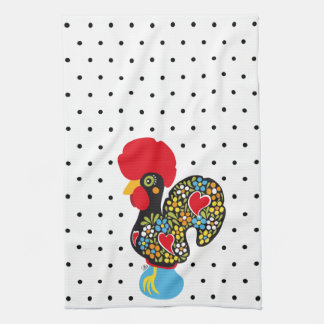 beroemde rooster van Barcelos Nr 06 - Polka Dots Theedoek
