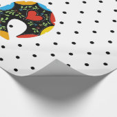 beroemde rooster van Barcelos Nr 09 - Polka Dots Cadeaupapier (Hoek)