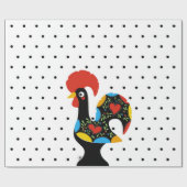 beroemde rooster van Barcelos Nr 09 - Polka Dots Cadeaupapier (Vlak)