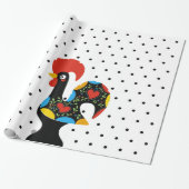 beroemde rooster van Barcelos Nr 09 - Polka Dots Cadeaupapier (Uitgerold)
