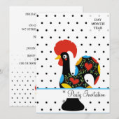 beroemde rooster van Barcelos Nr 09 - Polka Dots Kaart (Voorkant / Achterkant)