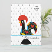 beroemde rooster van Barcelos Nr 09 - Polka Dots Kaart (Staand voorkant)