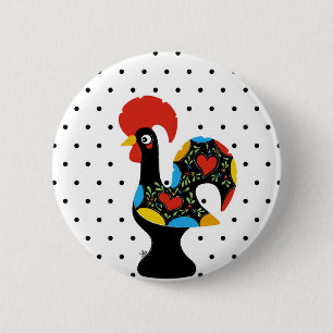 beroemde rooster van Barcelos Nr 09 - Polka Dots Ronde Button 5,7 Cm