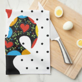 beroemde rooster van Barcelos Nr 09 - Polka Dots Theedoek (Quarter Fold)