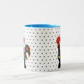 beroemde rooster van Barcelos Nr 09 - Polka Dots Tweekleurige Koffiemok (Center)