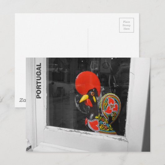 beroemde rooster van de foto van Barcelona - Portu Briefkaart (Voorkant / Achterkant)