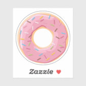 Beroemde Roze donut met snoepjes sprinkles Sticker (Vel)
