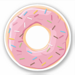 Beroemde roze donut met suiker versiering sticker