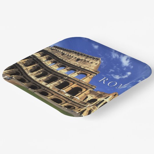 Beroemde ruïnes van het Colosseum Rome | Italië Papieren Bordje (Gebogen)