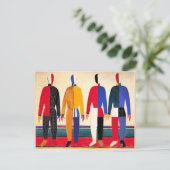 Beroemde schilderij van Kazimir Malevich, Sporters Briefkaart (Staand voorkant)