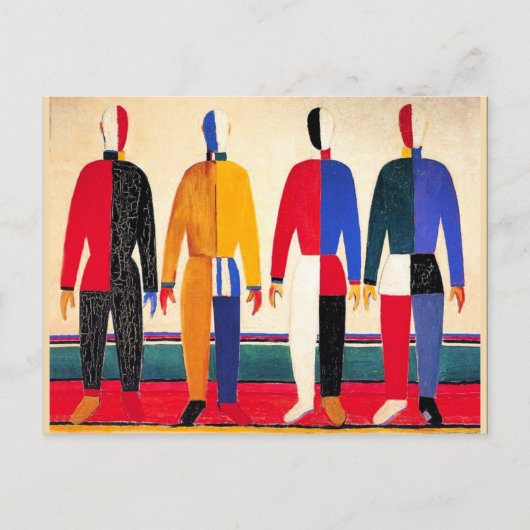 Beroemde schilderij van Kazimir Malevich, Sporters Briefkaart (Voorkant)