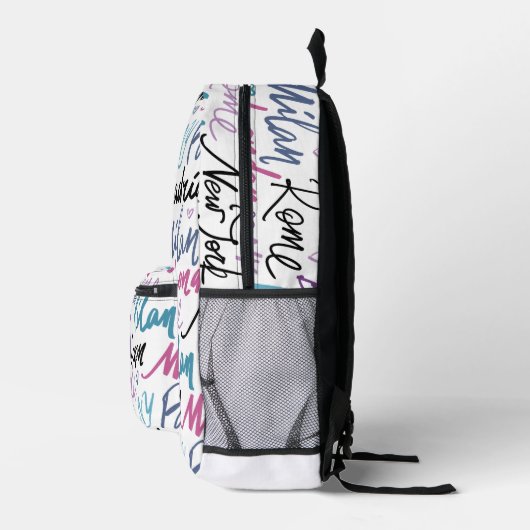 Beroemde steden van de wereld gepersonaliseerd bedrukte rugzak (Rechts)