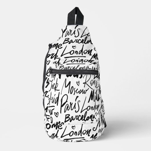 Beroemde steden van de wereld sling bag (Voorkant)