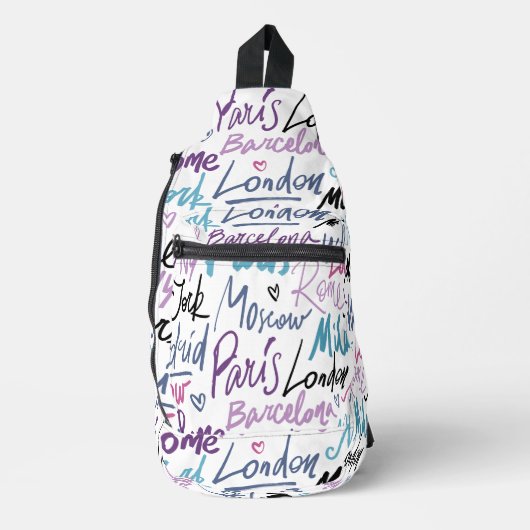 Beroemde steden van de wereld sling bag (Voorkant)