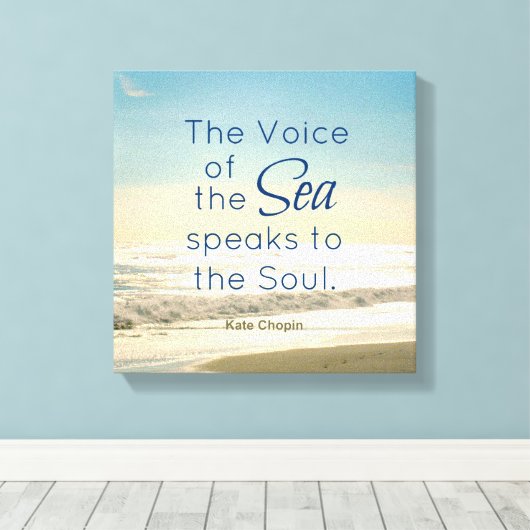 BEROEMDE STEM VAN HET ZEE SPREEKT TOT HET ZIELENCI CANVAS AFDRUK (Insitu (Houten vloer))