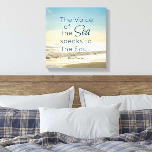 BEROEMDE STEM VAN HET ZEE SPREEKT TOT HET ZIELENCI CANVAS AFDRUK (Insitu (Slaapkamer))