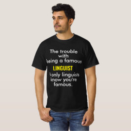 Beroemde taalkundige licht op donker t-shirt