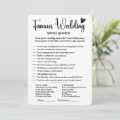 Beroemde Trouwfilm Citeert Vrijgezellenfeest Games Kaart (Staand voorkant)