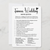 Beroemde Trouwfilm Citeert Vrijgezellenfeest Games Kaart (Voorkant)