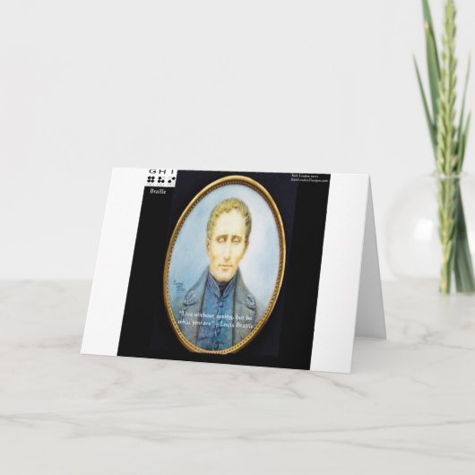 Beroemde uitspraak van Louis Braille Kaart (Voorkant)