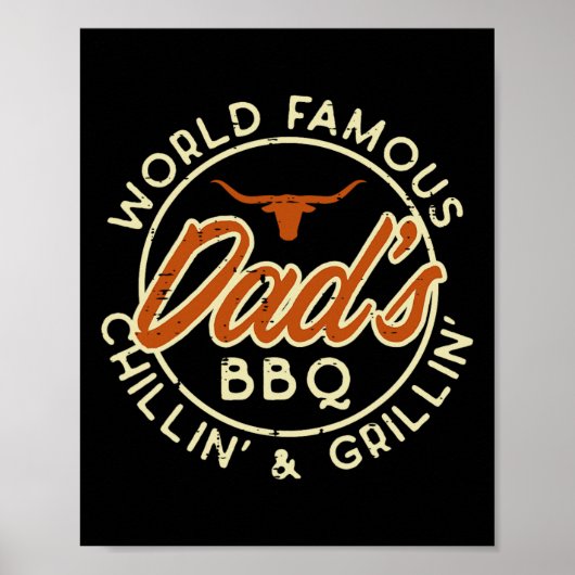 Beroemde vaders BBQ Grillin Barbecue Vaders Dag Pa Poster (Voorkant)
