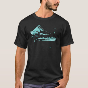Beroemde Vintage Fine Art Mount Fuji rijzend achte T-shirt