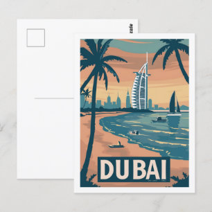 Beroemde Vintage van Dubai Travel Place Briefkaart