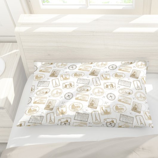 beroemde World Landmarks World Traveler Pattern Kussensloop