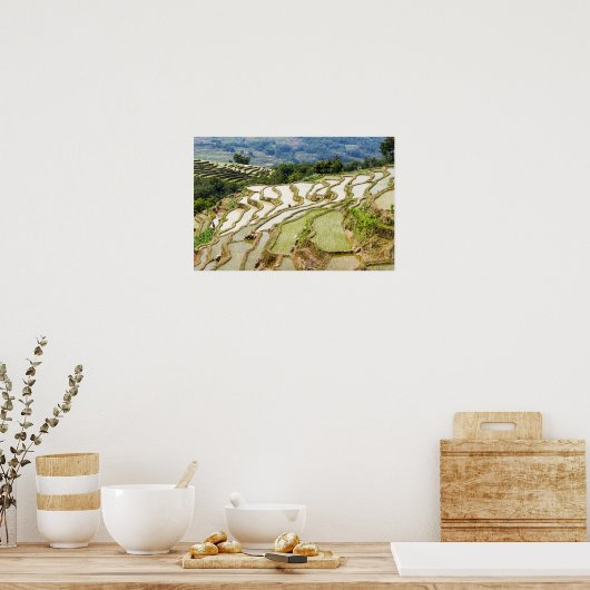 Beroemde Yuanyang Rijstterrassen - Yunnan, China Poster (Keuken)