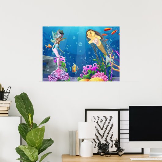 Beroemde zeemeermin poster (Thuiskantoor)