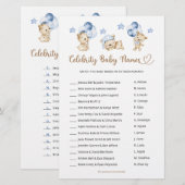 Beroemdheid Baby Namen Teddy Bear Boy Baby shower (Voorkant / Achterkant)